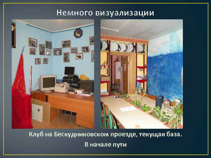 Немного визуализации Клуб на Бескудниковском проезде, текущая база. В начале пути 