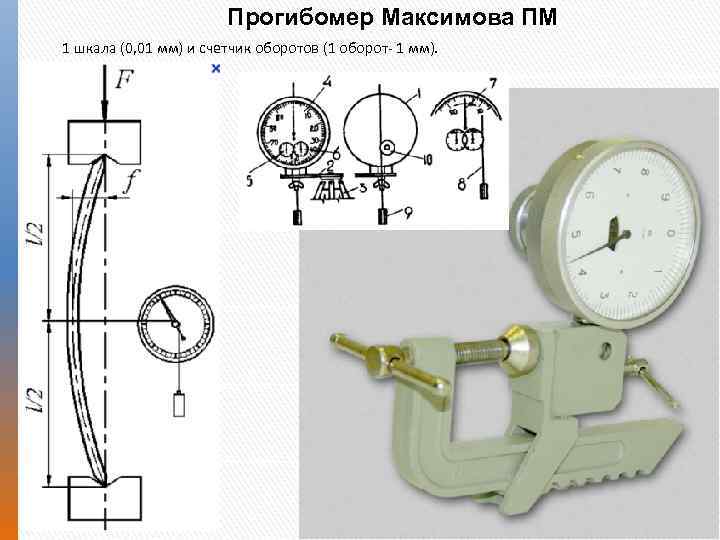 Прогибомер Максимова ПМ 1 шкала (0, 01 мм) и счетчик оборотов (1 оборот- 1