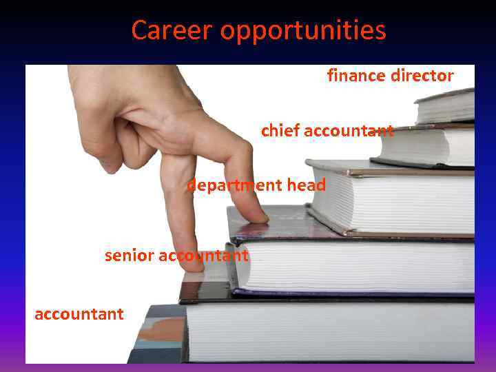  Career opportunities finance director chief accountant department head senior accountant 