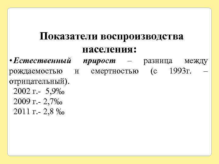 Рождаемость воспроизводство населения