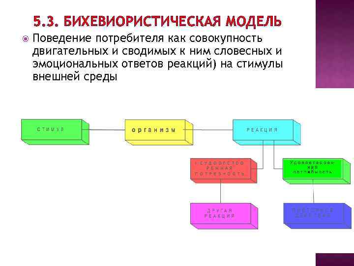 5. 3. БИХЕВИОРИСТИЧЕСКАЯ МОДЕЛЬ Поведение потребителя как совокупность двигательных и сводимых к ним словесных