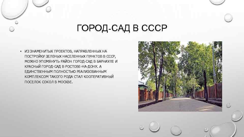 Проект город сад