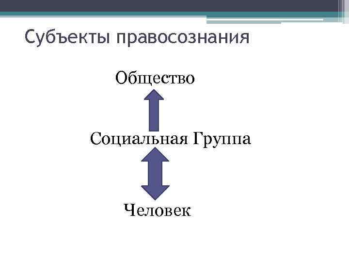 Субъекты правосознания Общество Социальная Группа Человек 