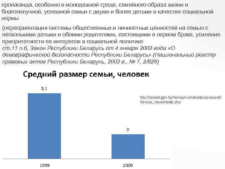 пропаганда, особенно в молодежной среде, семейного образа жизни и благополучной, успешной семьи с двумя