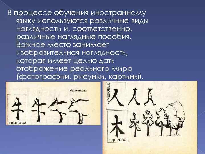 В процессе обучения иностранному языку используются различные виды наглядности и, соответственно, различные наглядные пособия.