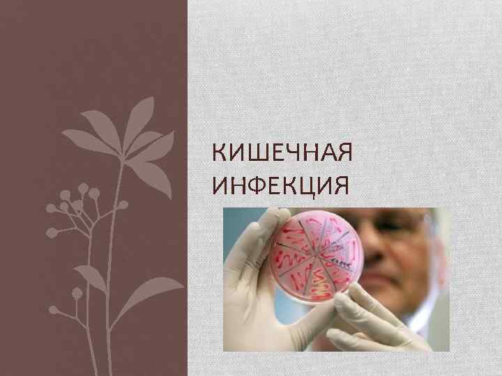 КИШЕЧНАЯ ИНФЕКЦИЯ 