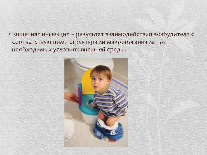  • Кишечная инфекция – результат взаимодействия возбудителя с соответствующими структурами макроорганизма при необходимых