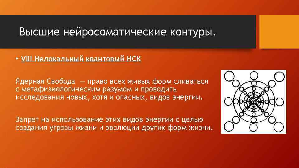 Высшие нейросоматические контуры. • VIII Нелокальный квантовый НСК Ядерная Свобода — право всех живых