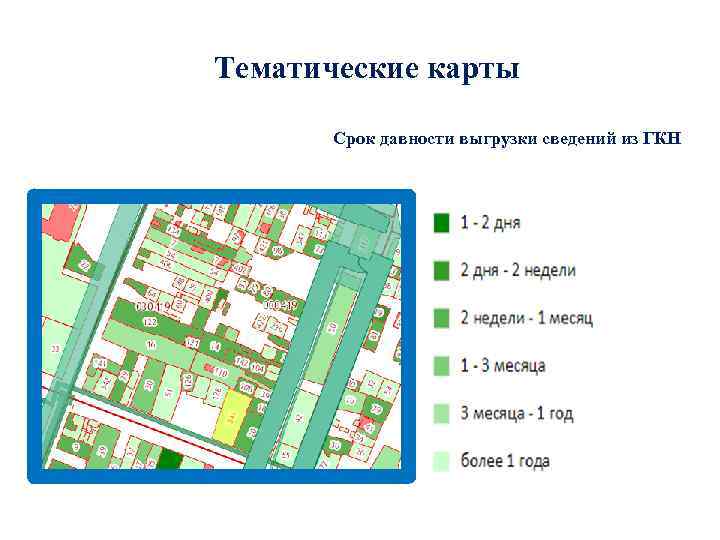 Тематические карты Срок давности выгрузки сведений из ГКН 