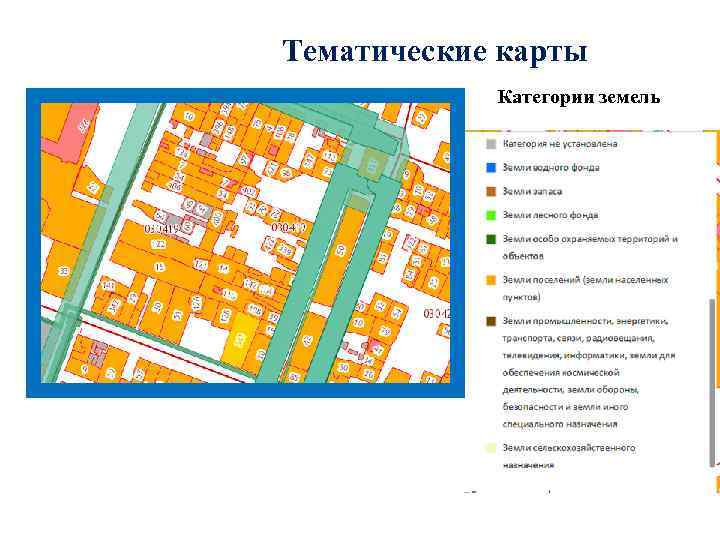 Тематические карты Категории земель 