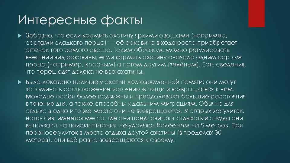 Интересные факты Забавно, что если кормить ахатину яркими овощами (например, сортами сладкого перца) —