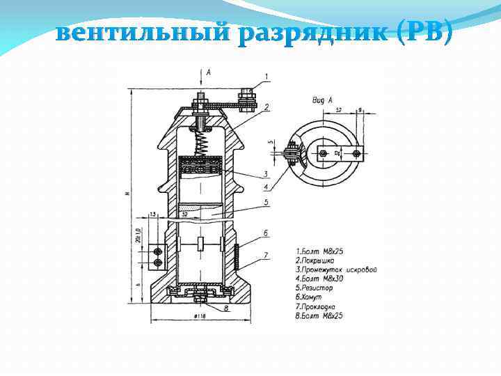 Чертеж вентильного разрядника