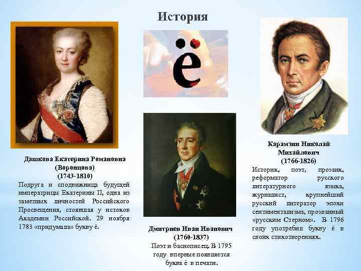 История Дашкова Екатерина Романовна (Воронцова) (1743 -1810) Подруга и сподвижница будущей императрицы Екатерины II,