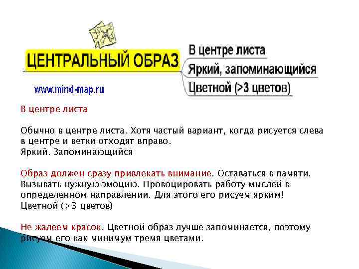 В центре листа Обычно в центре листа. Хотя частый вариант, когда рисуется слева в