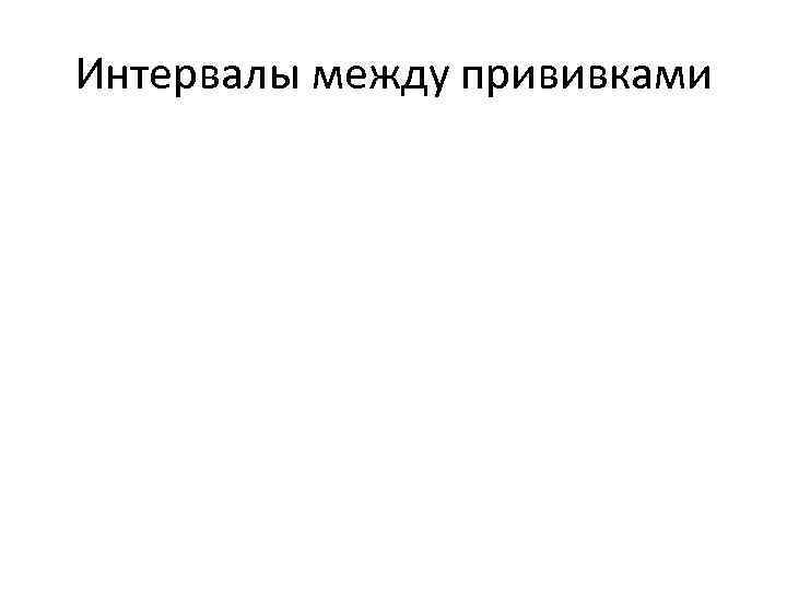 Интервалы между прививками 