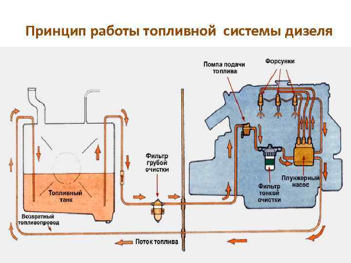 Принцип работы топливной системы дизеля 