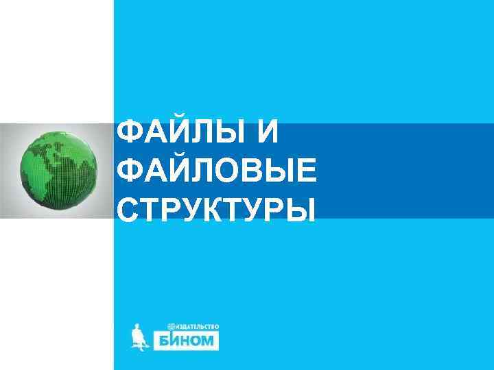 ФАЙЛЫ И ФАЙЛОВЫЕ СТРУКТУРЫ 