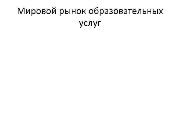 Мировой рынок образовательных услуг 
