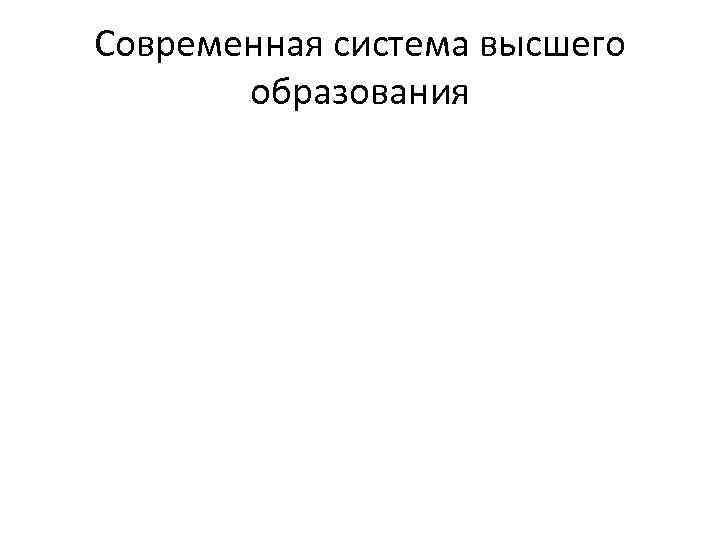 Современная система высшего образования 