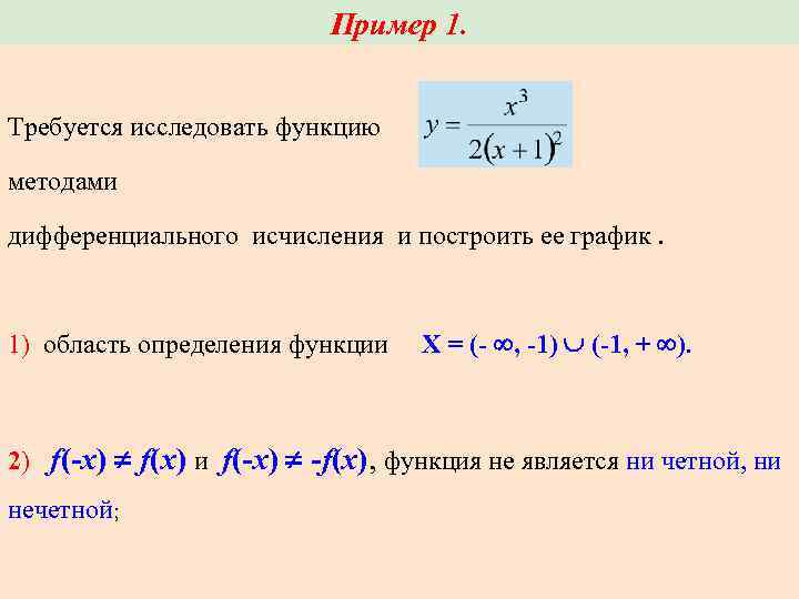 Методы дифференциального исчисления функции