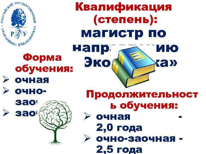 Квалификация (степень): магистр по направлению Форма «Экономика» обучения: Ø очная Ø очнозаочная Ø заочная