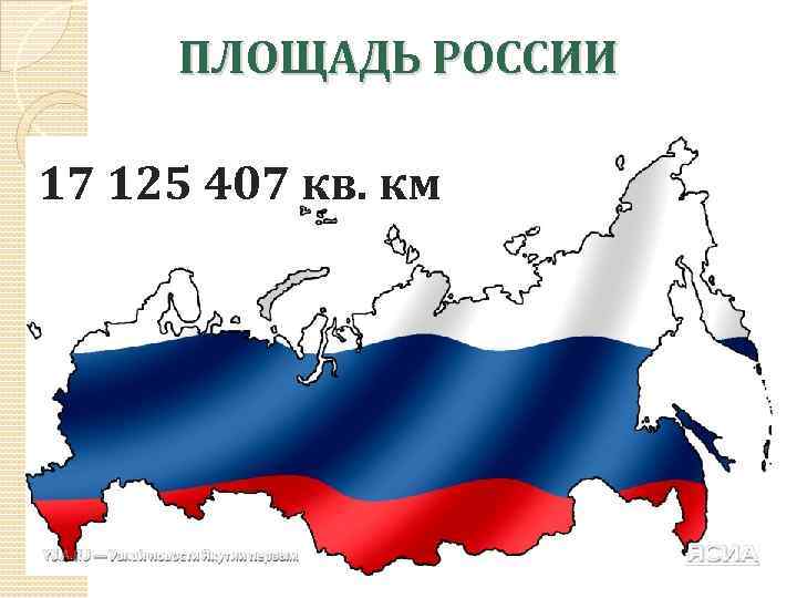 ПЛОЩАДЬ РОССИИ 17 125 407 кв. км 