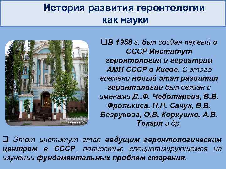 Геронтология и гериатрия презентация