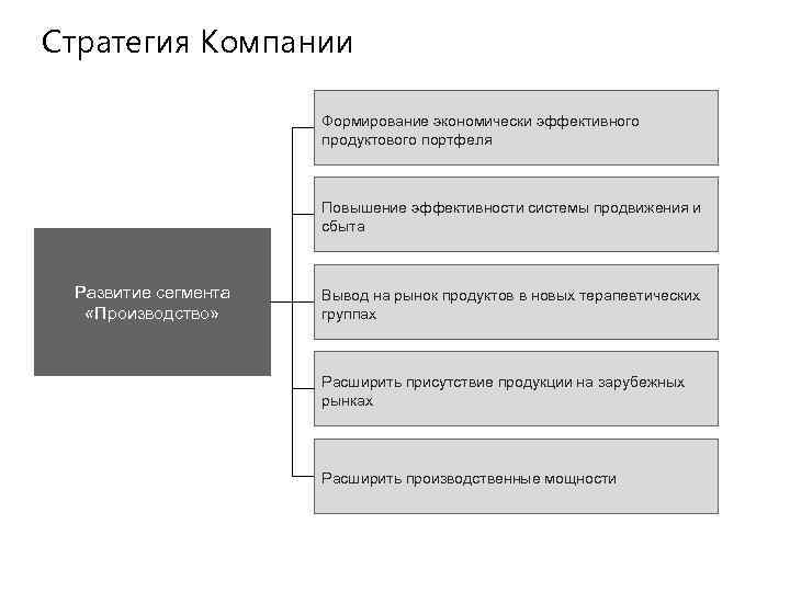 Стратегия Компании Формирование экономически эффективного продуктового портфеля Повышение эффективности системы продвижения и сбыта Развитие