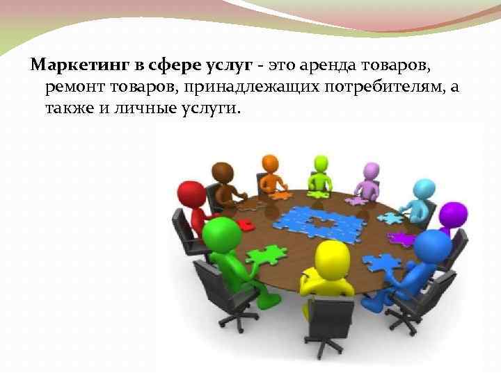 Маркетинг в сфере услуг - это аренда товаров, ремонт товаров, принадлежащих потребителям, а также