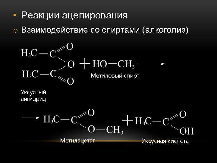 Гидролиз метилацетата реакция