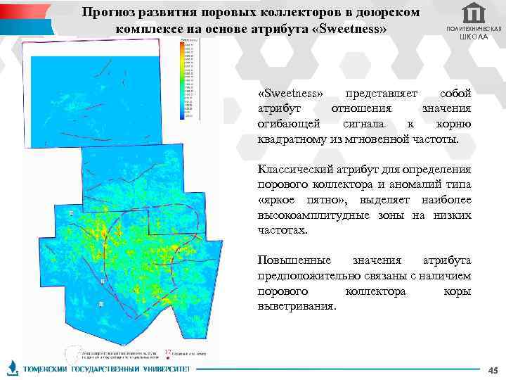 Прогноз развития поровых коллекторов в доюрском комплексе на основе атрибута «Sweetness» ПОЛИТЕХНИЧЕСКАЯ ШКОЛА «Sweetness»