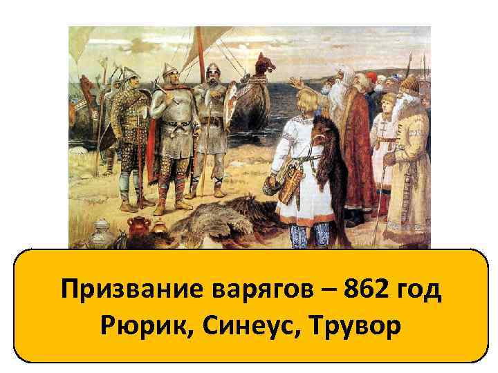 Призвание варягов – 862 год Рюрик, Синеус, Трувор 