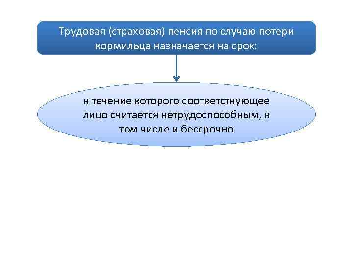 Трудовая (страховая) пенсия по случаю потери кормильца назначается на срок: в течение которого соответствующее