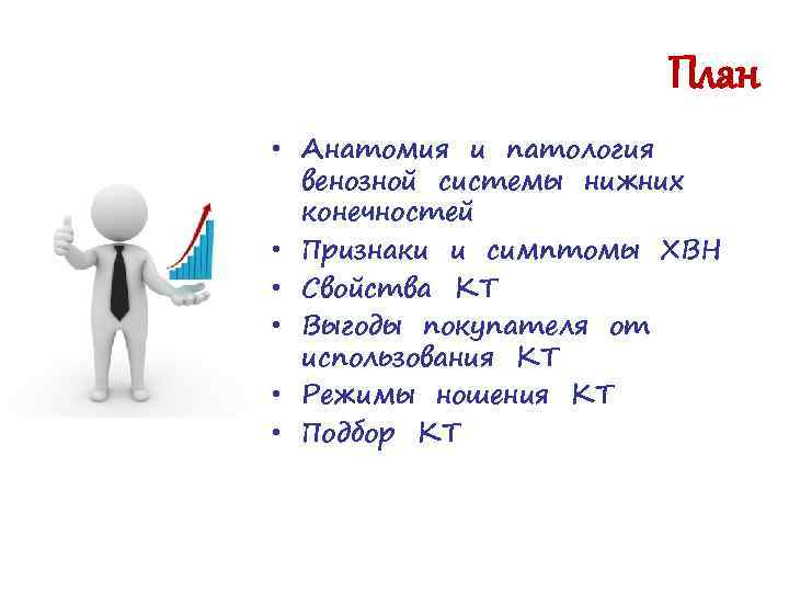 План • Анатомия и патология венозной системы нижних конечностей • Признаки и симптомы ХВН
