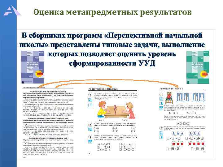 Оценка метапредметных результатов В сборниках программ «Перспективной начальной школы» представлены типовые задачи, выполнение которых