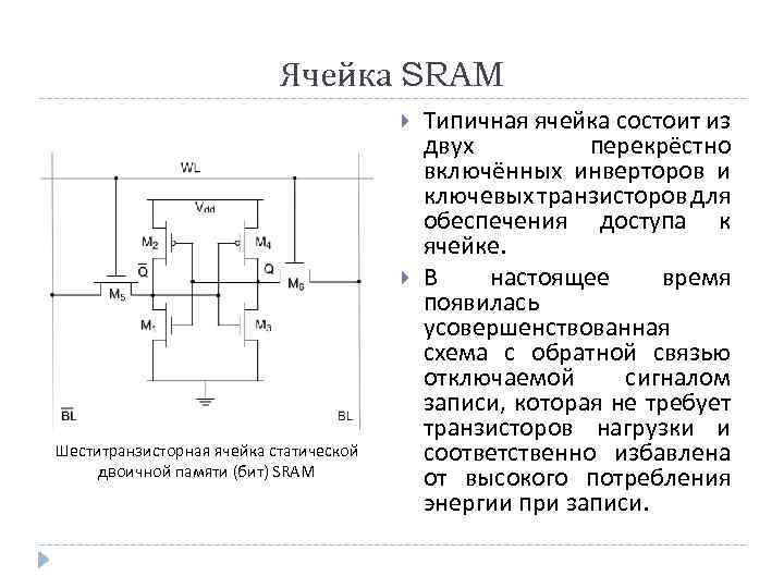 Ячейка памяти состоит из элементов называемых