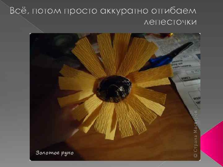 Всё, потом просто аккуратно отгибаем лепесточки 