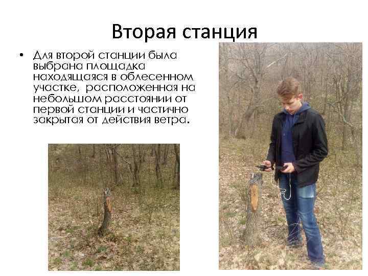 Вторая станция • Для второй станции была выбрана площадка находящаяся в облесенном участке, расположенная