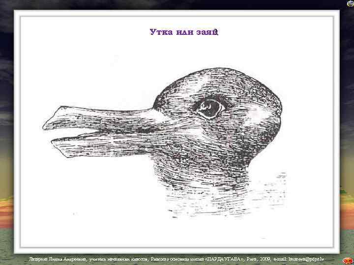 Утка или заяц ? Лазарева Лидия Андреевна, учитель начальных классов, Рижская основная школа «ПАРДАУГАВА»