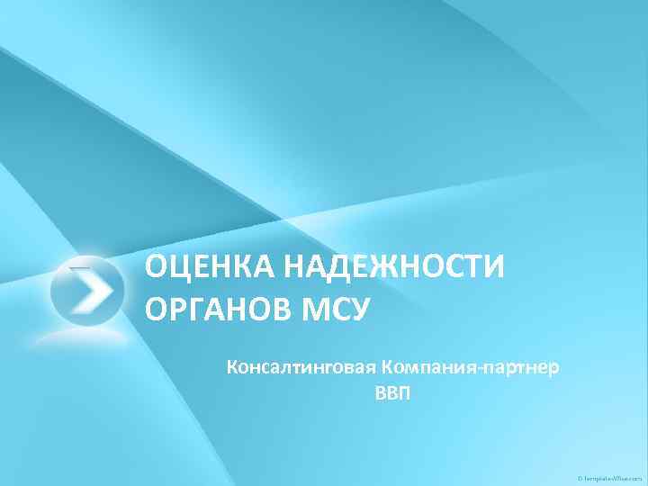 ОЦЕНКА НАДЕЖНОСТИ ОРГАНОВ МСУ Консалтинговая Компания-партнер ВВП 