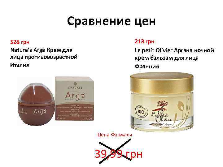 Сравнение цен 213 грн Le petit Olivier Аргана ночной крем бальзам для лица Франция