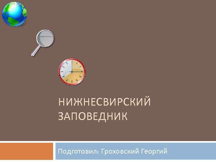 НИЖНЕСВИРСКИЙ ЗАПОВЕДНИК Подготовил: Гроховский Георгий 