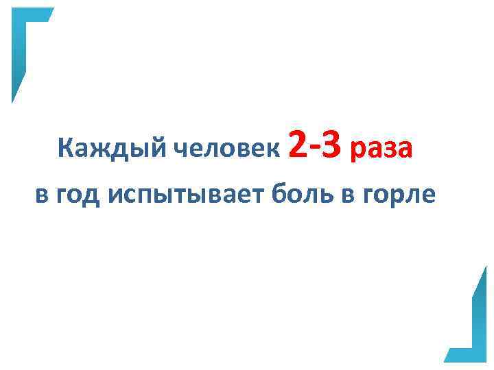 Каждый человек 2 -3 раза в год испытывает боль в горле 