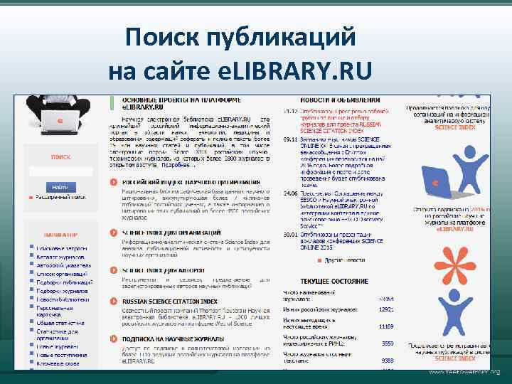 Поиск публикаций на сайте e. LIBRARY. RU 