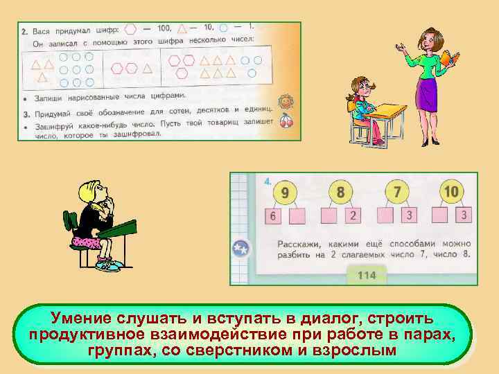 Умение слушать и вступать в диалог, строить продуктивное взаимодействие при работе в парах, группах,