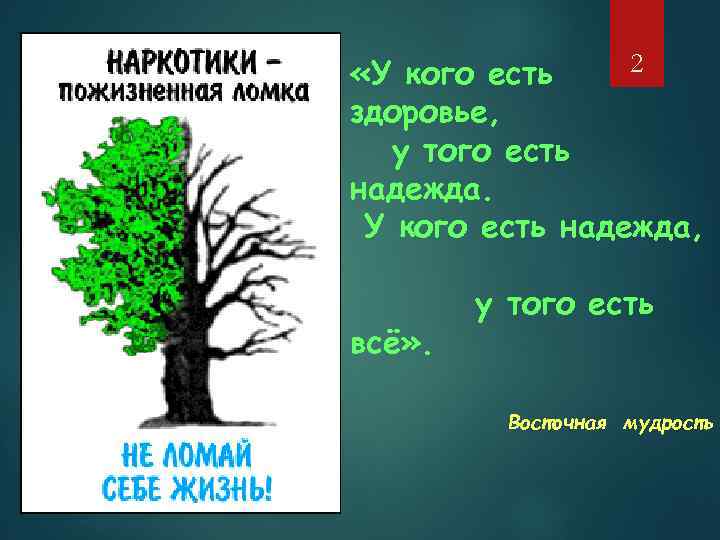 2 «У кого есть здоровье, у того есть надежда. У кого есть надежда, всё»