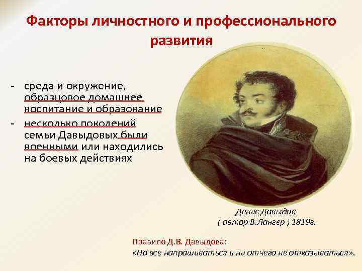 Факторы личностного и профессионального развития - среда и окружение, образцовое домашнее воспитание и образование