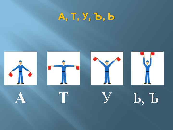 Семафорная азбука в картинках по буквам