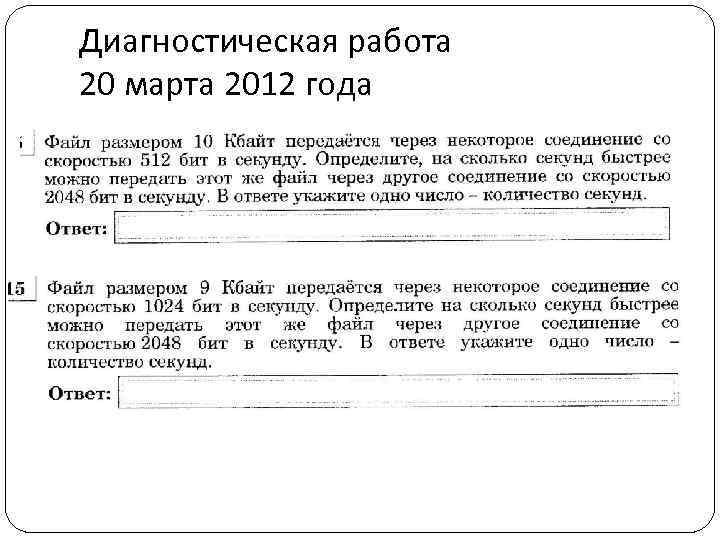 Диагностическая работа 20 марта 2012 года 