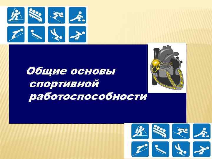 Общие основы спортивной работоспособности 